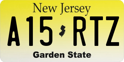 NJ license plate A15RTZ
