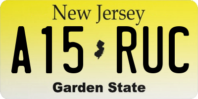 NJ license plate A15RUC