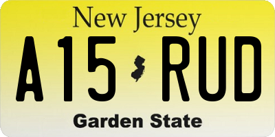NJ license plate A15RUD