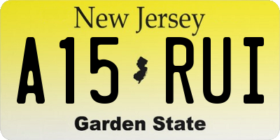 NJ license plate A15RUI