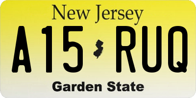 NJ license plate A15RUQ