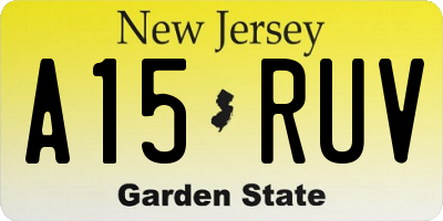 NJ license plate A15RUV