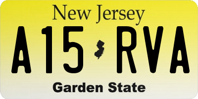 NJ license plate A15RVA