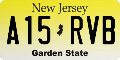 NJ license plate A15RVB