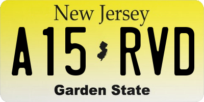 NJ license plate A15RVD