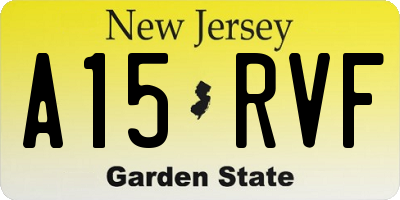 NJ license plate A15RVF