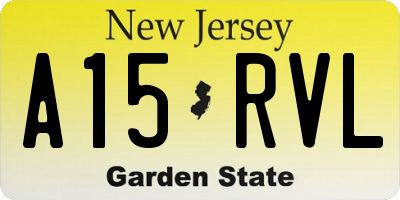 NJ license plate A15RVL