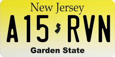 NJ license plate A15RVN