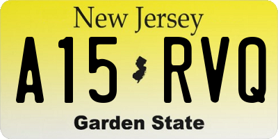 NJ license plate A15RVQ