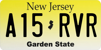 NJ license plate A15RVR