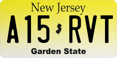 NJ license plate A15RVT