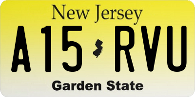 NJ license plate A15RVU