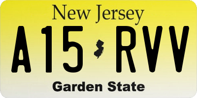 NJ license plate A15RVV
