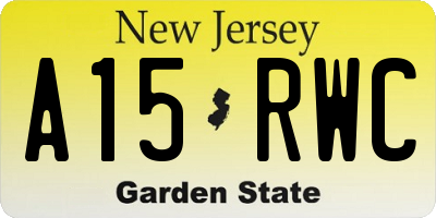 NJ license plate A15RWC