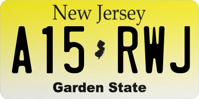 NJ license plate A15RWJ