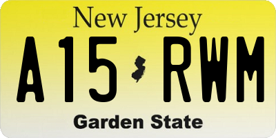 NJ license plate A15RWM