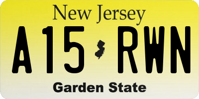 NJ license plate A15RWN