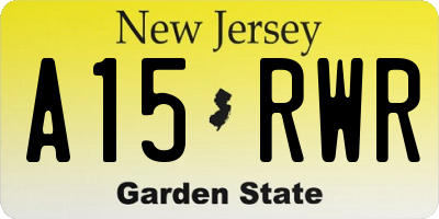 NJ license plate A15RWR