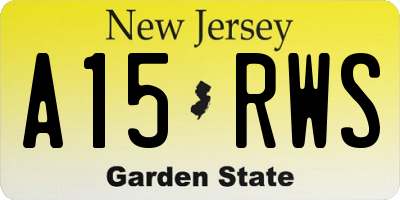 NJ license plate A15RWS