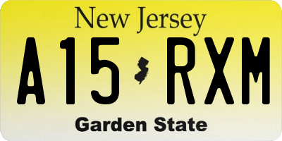 NJ license plate A15RXM