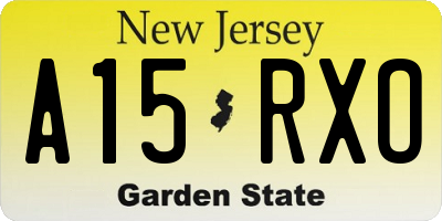 NJ license plate A15RXO