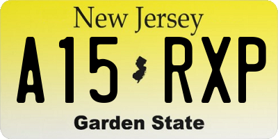 NJ license plate A15RXP