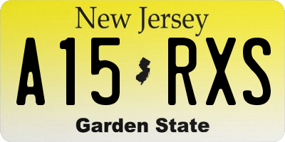 NJ license plate A15RXS