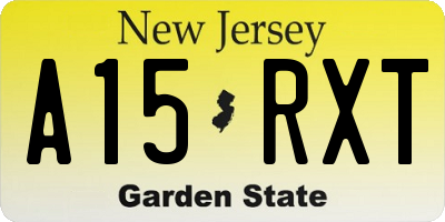 NJ license plate A15RXT