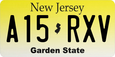 NJ license plate A15RXV