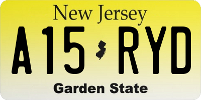 NJ license plate A15RYD