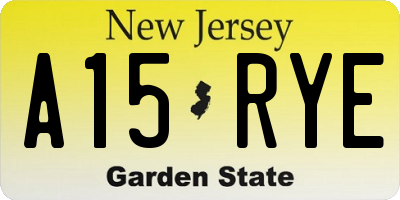 NJ license plate A15RYE