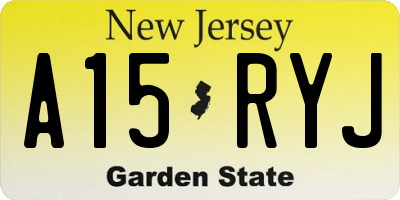 NJ license plate A15RYJ