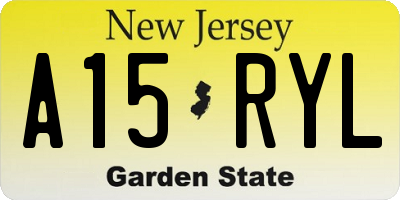 NJ license plate A15RYL