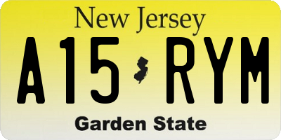 NJ license plate A15RYM