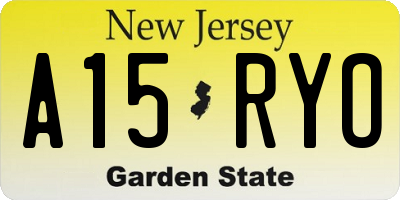 NJ license plate A15RYO