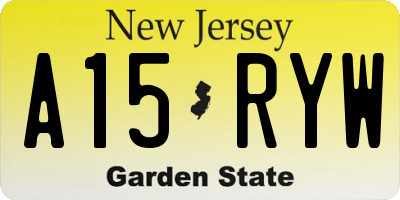 NJ license plate A15RYW