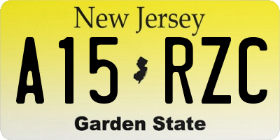 NJ license plate A15RZC