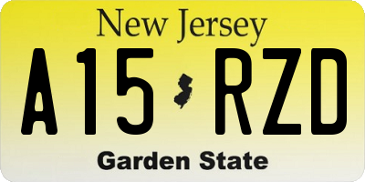 NJ license plate A15RZD