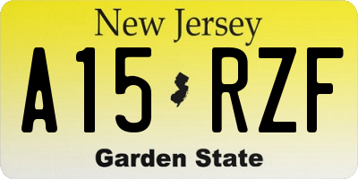 NJ license plate A15RZF