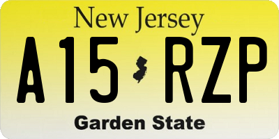 NJ license plate A15RZP