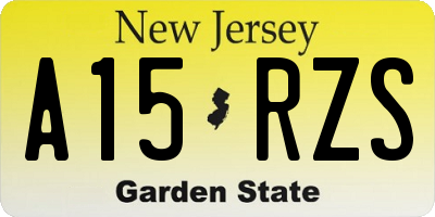 NJ license plate A15RZS