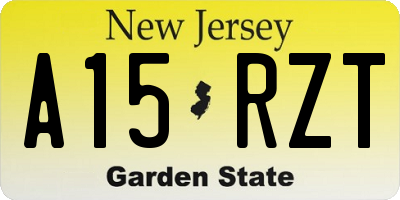 NJ license plate A15RZT