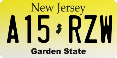 NJ license plate A15RZW