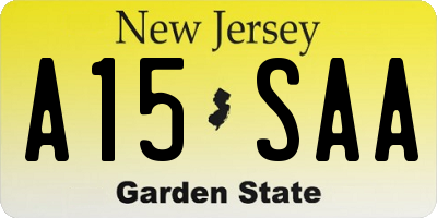 NJ license plate A15SAA