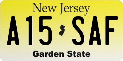 NJ license plate A15SAF