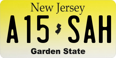 NJ license plate A15SAH