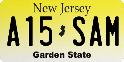 NJ license plate A15SAM