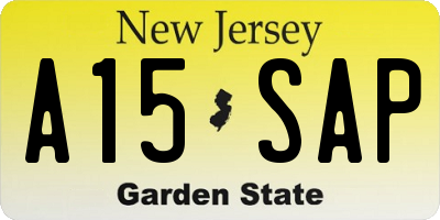 NJ license plate A15SAP