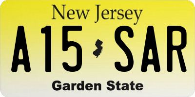 NJ license plate A15SAR