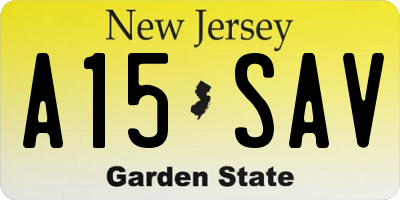 NJ license plate A15SAV